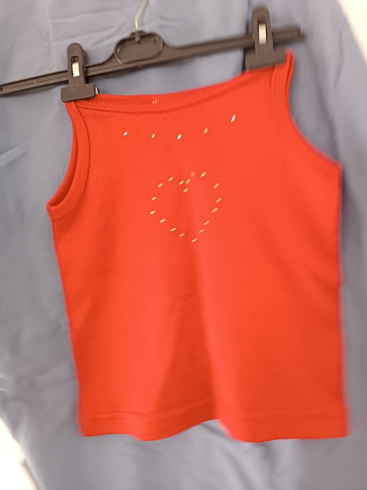 Kız Çocuk Kırmızı Payetli Kolsuz Atlet - Görsel 2