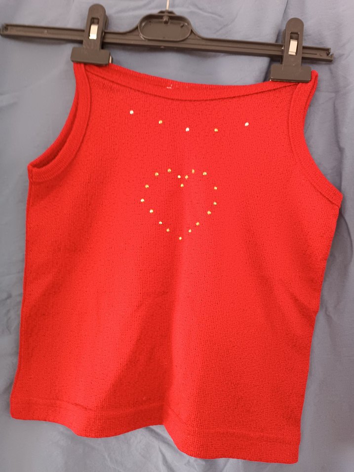 Kız Çocuk Kırmızı Payetli Kolsuz Atlet - Görsel 5