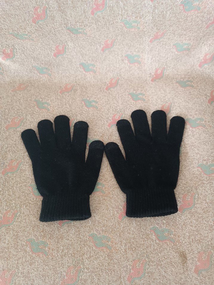 Kız Çocuk Siyah Örgü Eldiven - Görsel 4