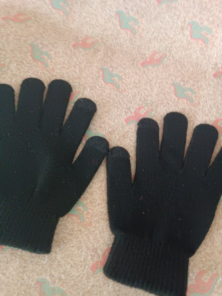 Kız Çocuk Siyah Örgü Eldiven - Görsel 3