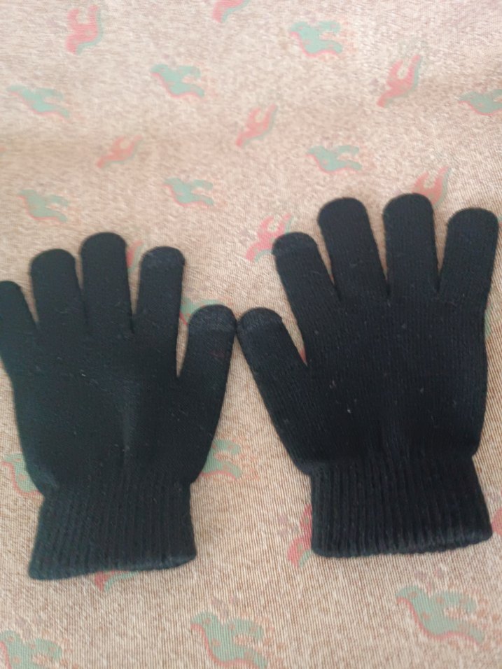 Kız Çocuk Siyah Örgü Eldiven - Görsel 2