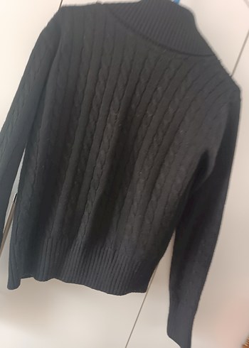 Düğmeli Siyah Erkek Triko Hırka - Görsel 8