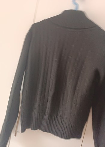 Düğmeli Siyah Erkek Triko Hırka - Görsel 6