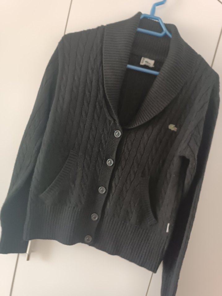 Düğmeli Siyah Erkek Triko Hırka - Görsel 4