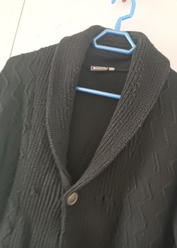 Düğmeli Gri Erkek Yün Hırka unisex - Görsel 3