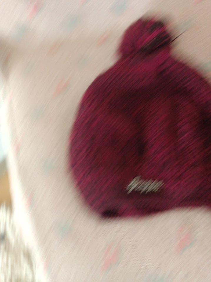 Bordo Örgü Kadın Bere Pomponlu - Görsel 3