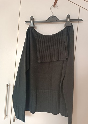 siyah Kadın Keten Pilili Triko - Görsel 2