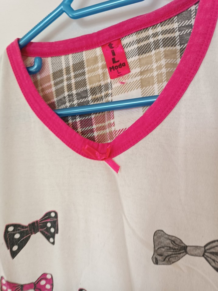 Uzun Kollu Hamile Tişörtü Fiyonklu Baskılı - Görsel 5