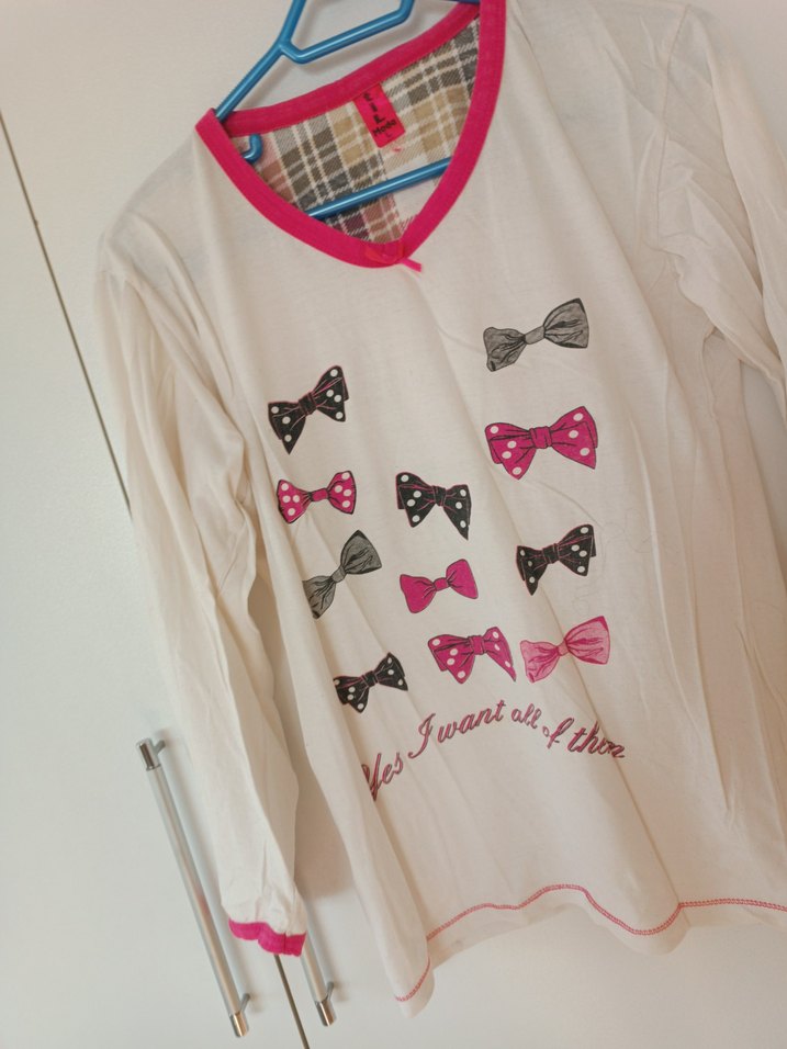 Uzun Kollu Hamile Tişörtü Fiyonklu Baskılı - Görsel 2