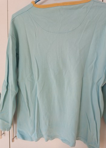 Mavi Uzun Kollu Hamile Tişörtü - Görsel 7