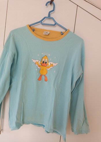 Mavi Uzun Kollu Hamile Tişörtü - Görsel 4