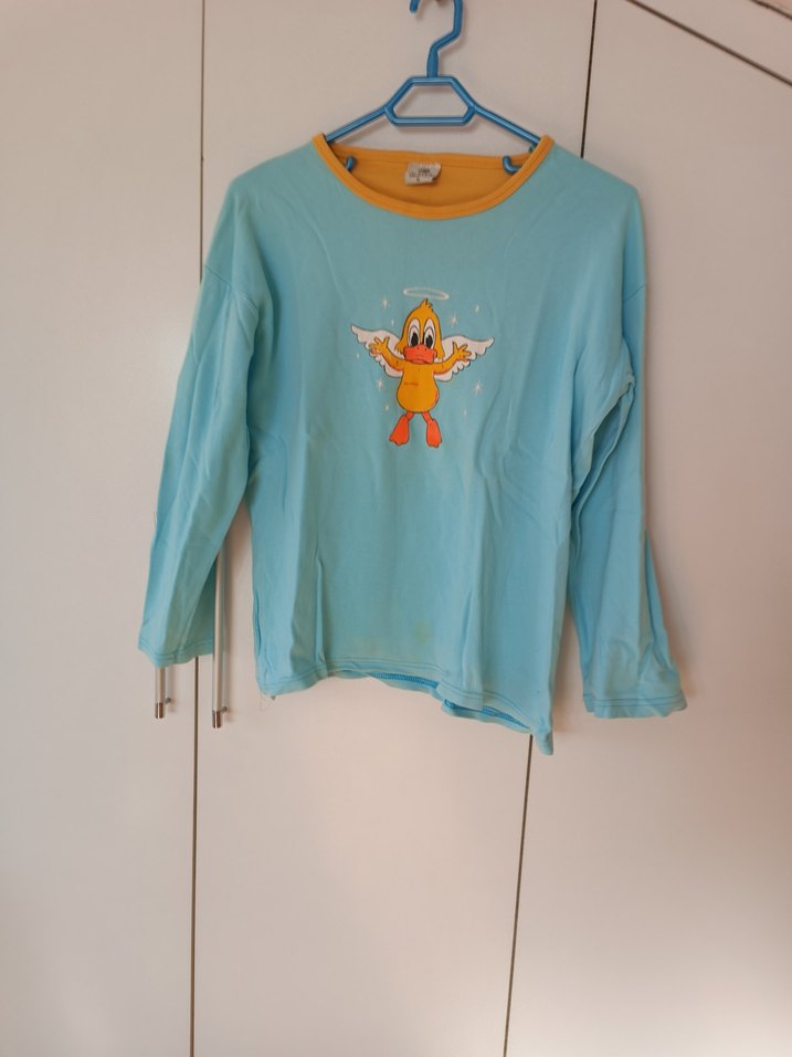 Mavi Uzun Kollu Hamile Tişörtü - Görsel 5