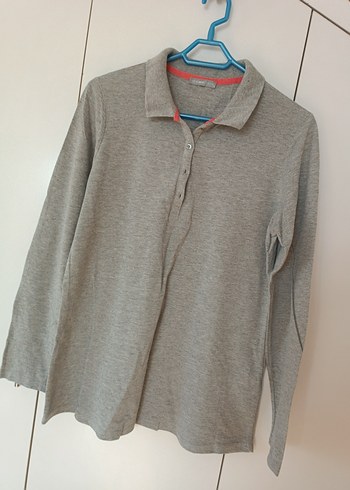 Gri Pamuklu Uzun Kollu Hamile Hırkası - Görsel 2