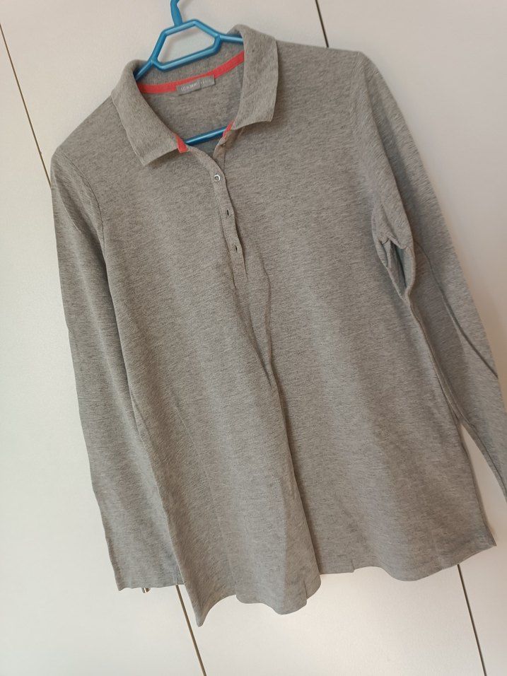 Gri Pamuklu Uzun Kollu Hamile Hırkası - Görsel 3