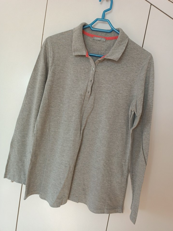 Gri Pamuklu Uzun Kollu Hamile Hırkası - Görsel 2