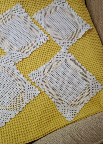 El İşi Beyaz Örgü Dantel Peçeteler - Görsel 6