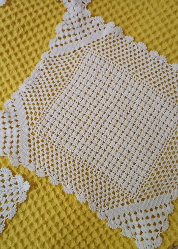 El İşi Beyaz Örgü Dantel Peçeteler - Görsel 2