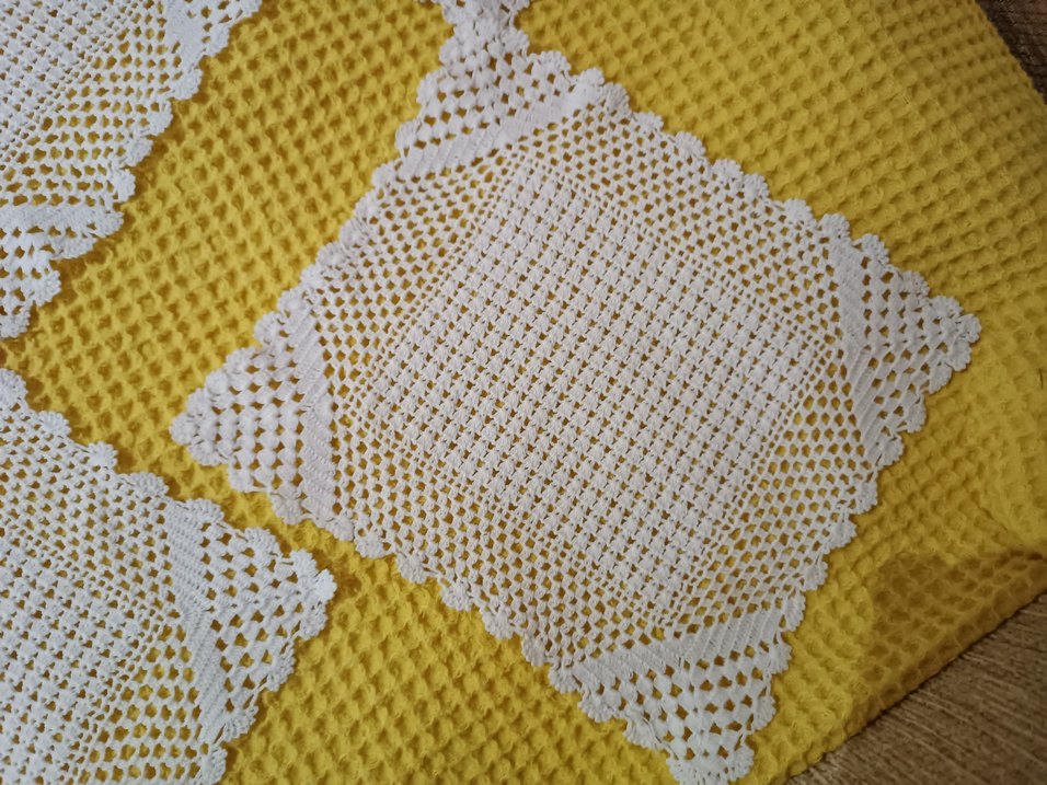El İşi Beyaz Örgü Dantel Peçeteler - Görsel 2