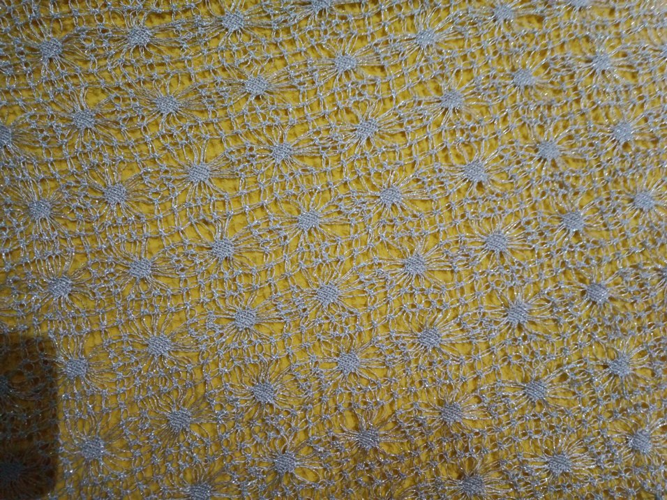 Bohem Gri El Örgüsü Desenli Dantel - Görsel 2