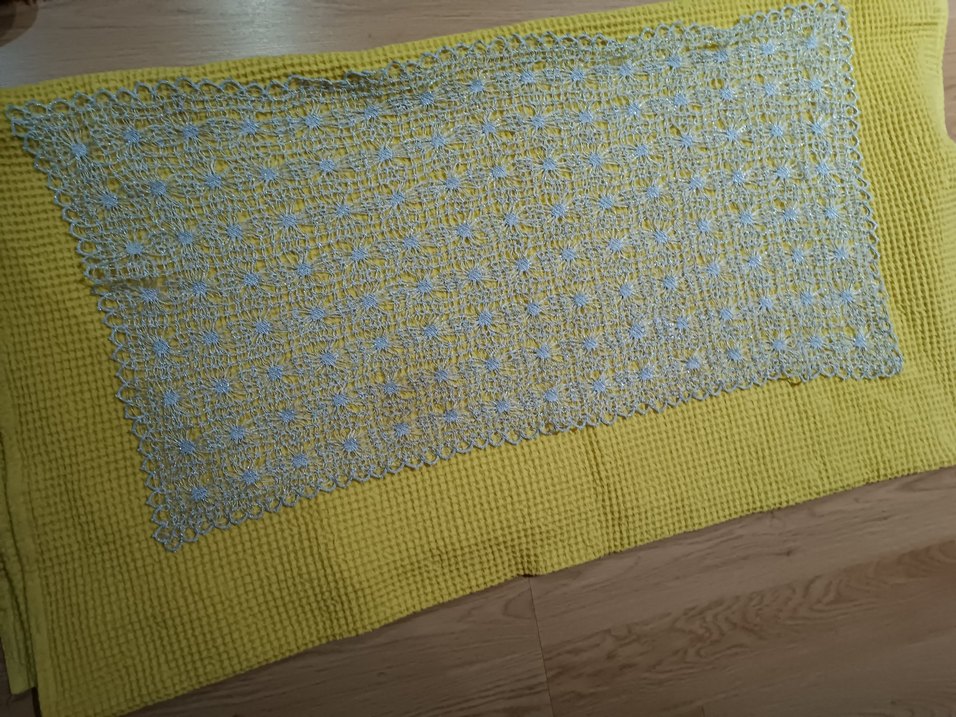 Bohem Gri El Örgüsü Desenli Dantel - Görsel 3