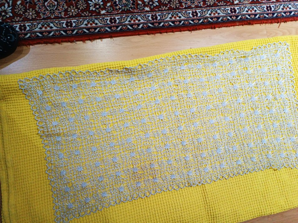 Bohem Gri El Örgüsü Desenli Dantel - Görsel 4