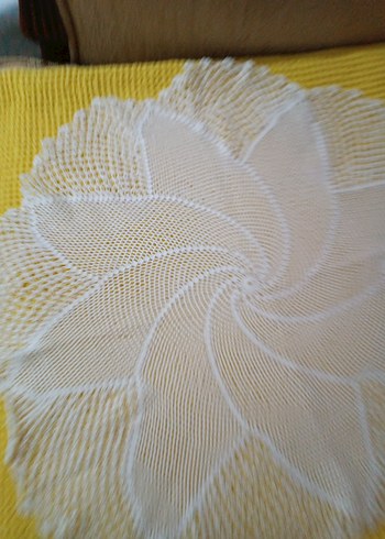 El Yapımı Beyaz Bohem Dantel Örtü - Görsel 5