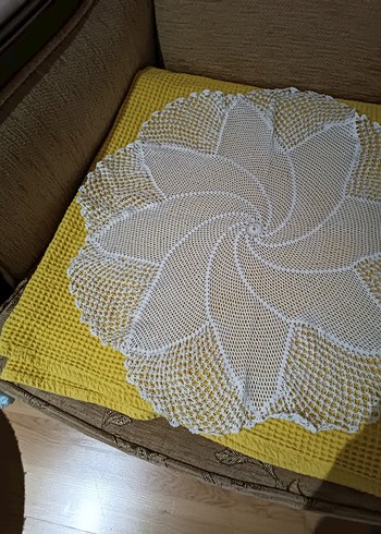 El Yapımı Beyaz Bohem Dantel Örtü - Görsel 4