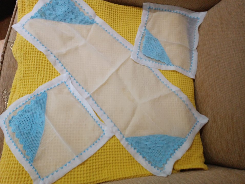 Nakışlı Bohem Mavi Mutfak Bezi - Görsel 2