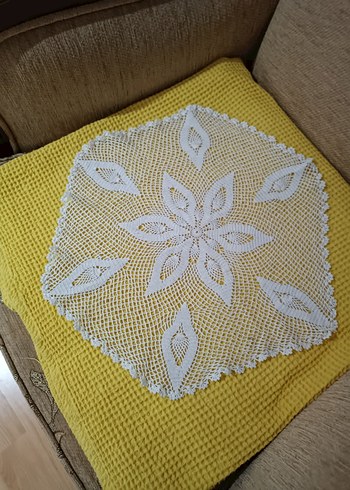 El Yapımı Beyaz Dantel Örtü - Görsel 6