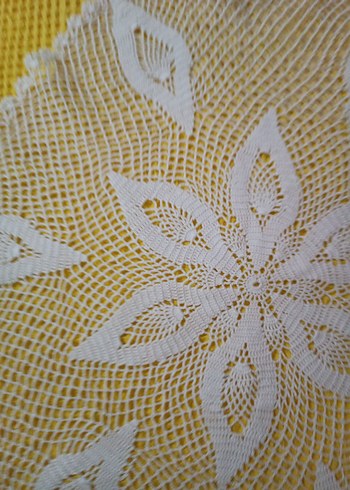 El Yapımı Beyaz Dantel Örtü - Görsel 5