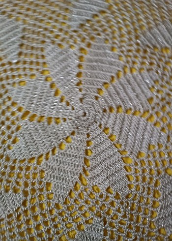 Bohem Gri Örgü Masa Örtüsü - Görsel 5