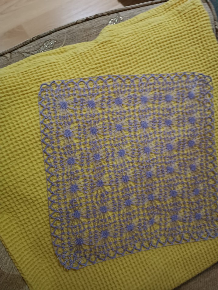 Sarı Bohem Nakışlı Kırlent Kılıfı - Görsel 2