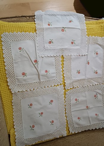 İşlemeli Beyaz Masa Örtüsü - Görsel 7