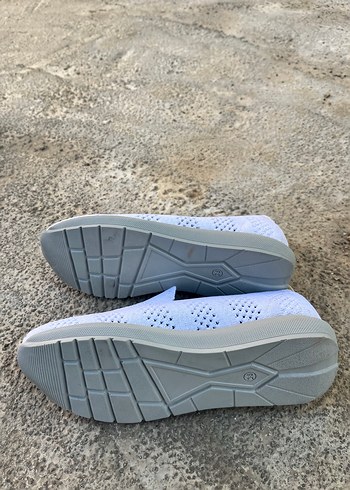 Açık gri Örgü Kadın Dolgu Topuklu Spor Ayakkabı - Görsel 3