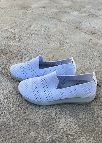 Açık gri Örgü Kadın Dolgu Topuklu Spor Ayakkabı - Görsel 2