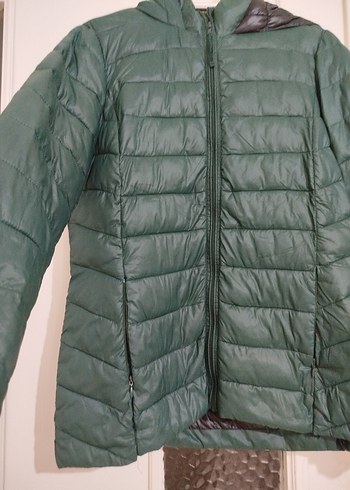 Yeşil Fermuarlı Kadın Kışlık Mont - Görsel 2