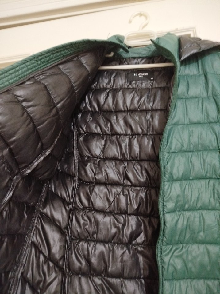 Yeşil Fermuarlı Kadın Kışlık Mont - Görsel 3