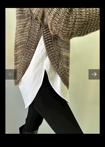 Kadın Kahverengi Örgü Triko Kazak - Görsel 7