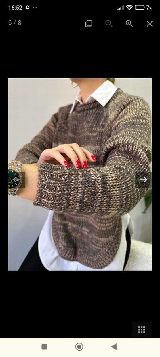 Kadın Kahverengi Örgü Triko Kazak - Görsel 3