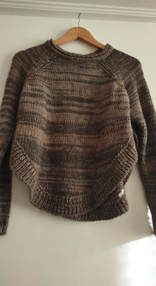 Kadın Kahverengi Örgü Triko Kazak - Görsel 4