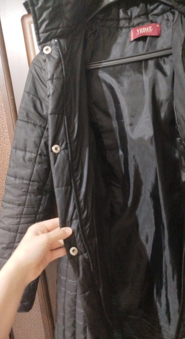 Düğmeli Siyah Uzun Kadın Deri mont - Görsel 3