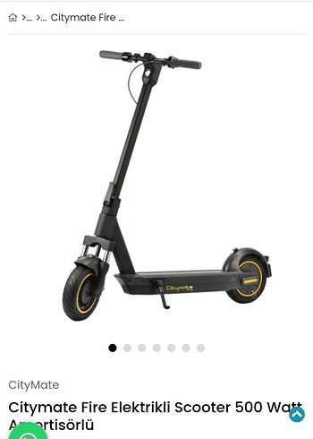 Citymate Fire Elektrikli Scooter 500W Amortisörlü. - Görsel 2