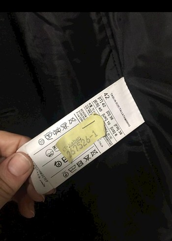 38 Beden siyah Renk Düğmeli Siyah Uzun Kaban