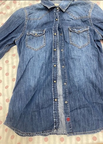 Mavi Jeans Dugmeli Mavi Denim Kadin Gomlek