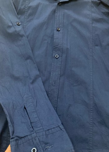 Erkek Mavi Kot Gömlek Uzun Kollu - Görsel 4