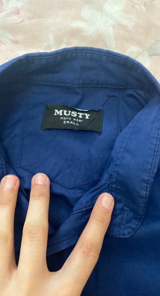 Erkek Mavi Kot Gömlek Uzun Kollu - Görsel 2