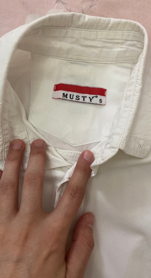 Düğmeli Beyaz Erkek Keten Gömlek - Görsel 3