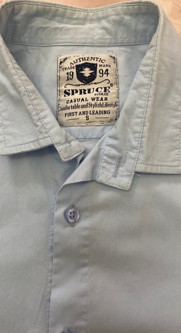 Mavi Keten Erkek Gömlek, Regular Fit, Uzun Kollu - Görsel 2