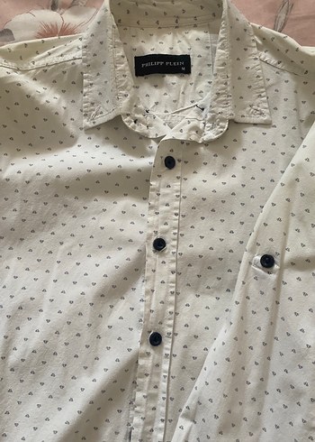 Düğmeli Beyaz Pamuklu Erkek Gömlek - Görsel 2