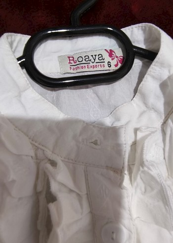 Kız Çocuk Beyaz  Fırfırlı Kısa Kollu Gömlek - Görsel 3